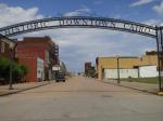 Gates outside of historic downtown Cairo, Illinois