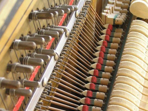 Upright piano hammers and dampers.