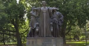 The Alama Mater statue on the Urbana campus of the University of Illinois.