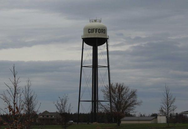 The new water tower in Gifford, which is expected to operational in a few weeks.