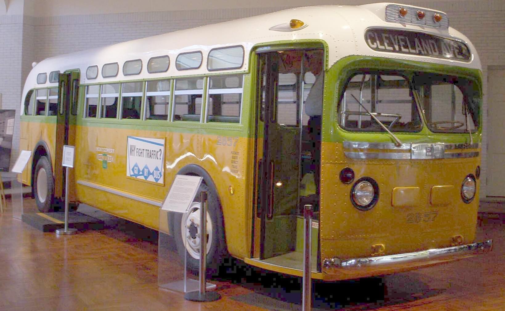 The bus on which Rosa Parks refused to give up her seat to a white passenger, on exhibit at the Henry Ford Museum.