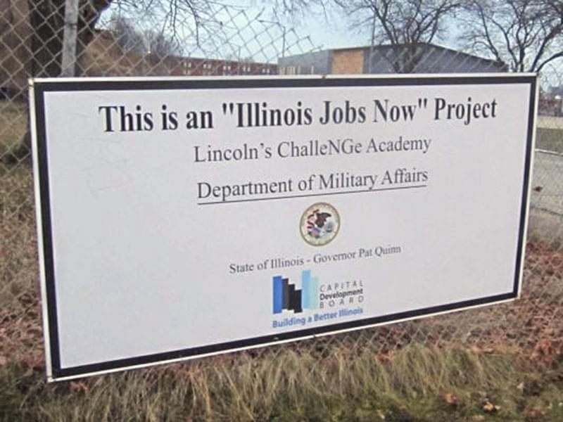 A sign at Lincoln's Challenge Academy in Rantoul