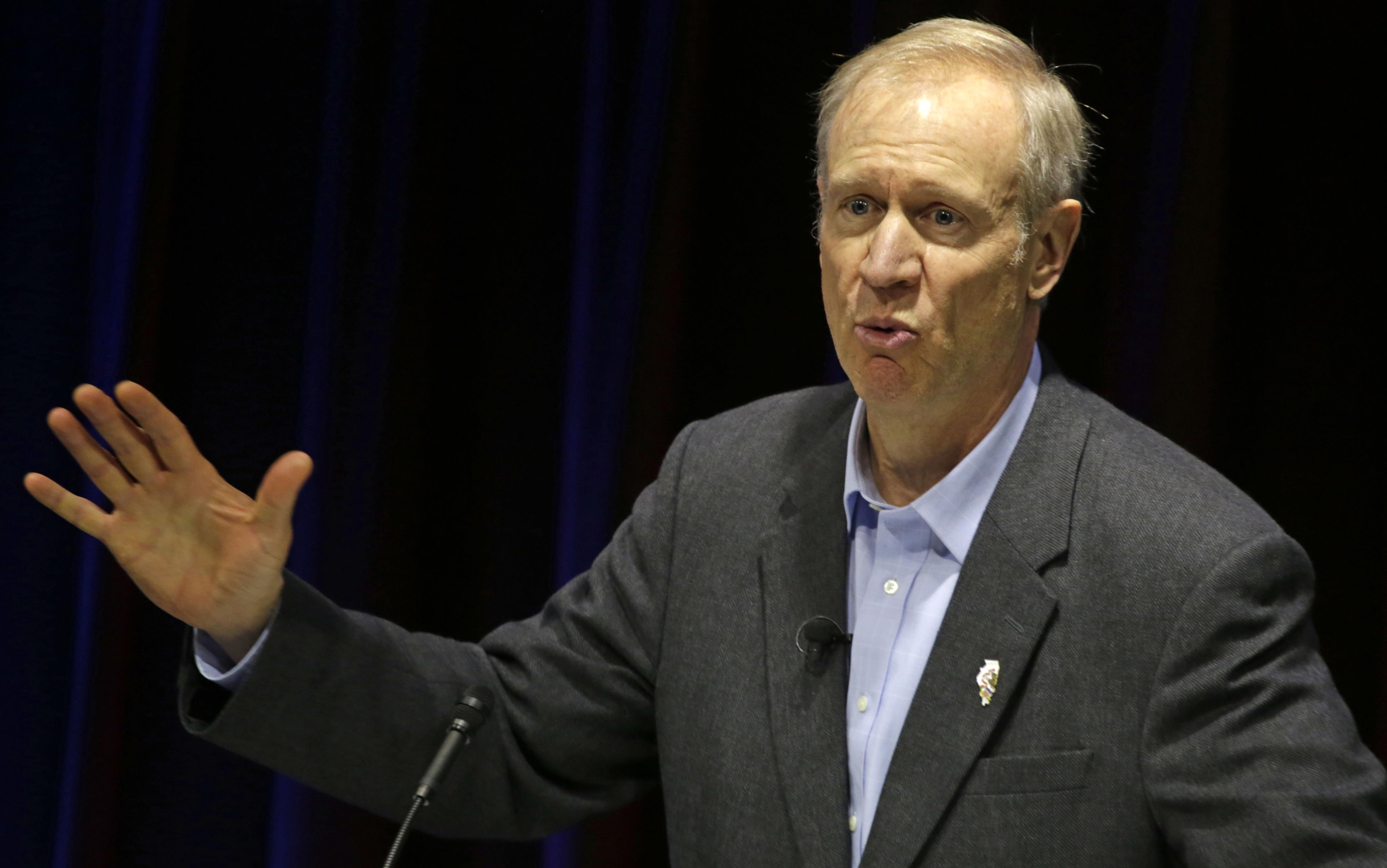 In this Dec. 3, 2015, file photo, Illinois Gov. Bruce Rauner speaks at an event in Chicago. Illinois legislative leaders said they made minor progress during a Tuesday, Dec. 8, meeting aimed at ending the state budget stalemate, including agreeing to