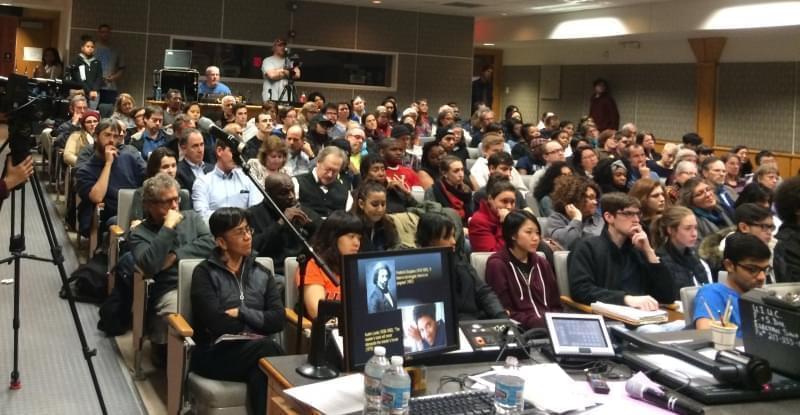 Audience for the forum on the Black Lives Matter movement and Black student protests at the University of Illinois.