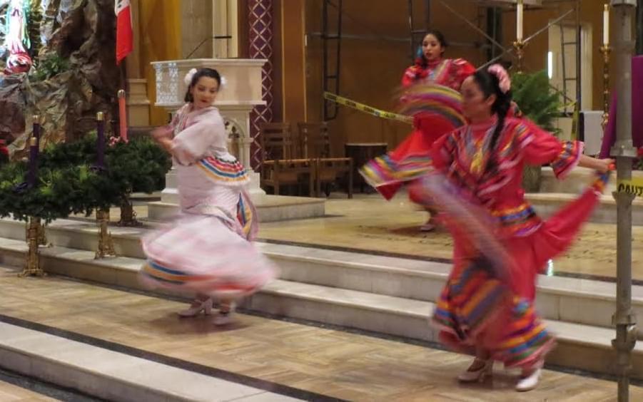 Dancers at the Cathedral of St. Mary of the Immaculate Conception in Peoria for the feast day of Our Lady of Guadalupe
