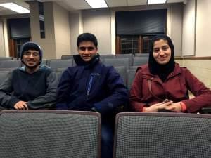 U of I students Ahsan Ali, Bana Zayyad and Mudassir Ali serve on the executive board of the Muslim Students Association on the Urbana campus.