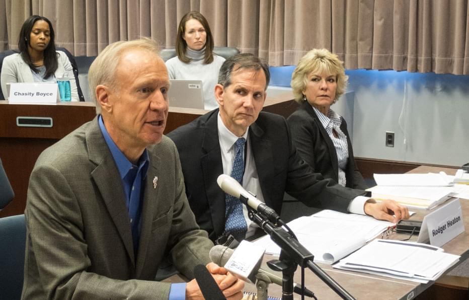 Gov. Bruce Rauner spoke Thursday with members of the Illinois State Commission on Criminal Justice and Sentencing Reform.