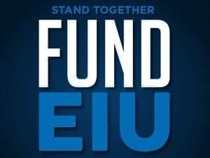 "Fund EIU" graphic for a rally scheduled for Feb. 5th calling on the state to restore funding for Eastern Illinois University.