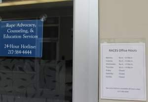 The offices of Rape, Advocacy, Counseling and Education Services in Urbana, which has reduced operation to four days a week due to the lack of a state budget.