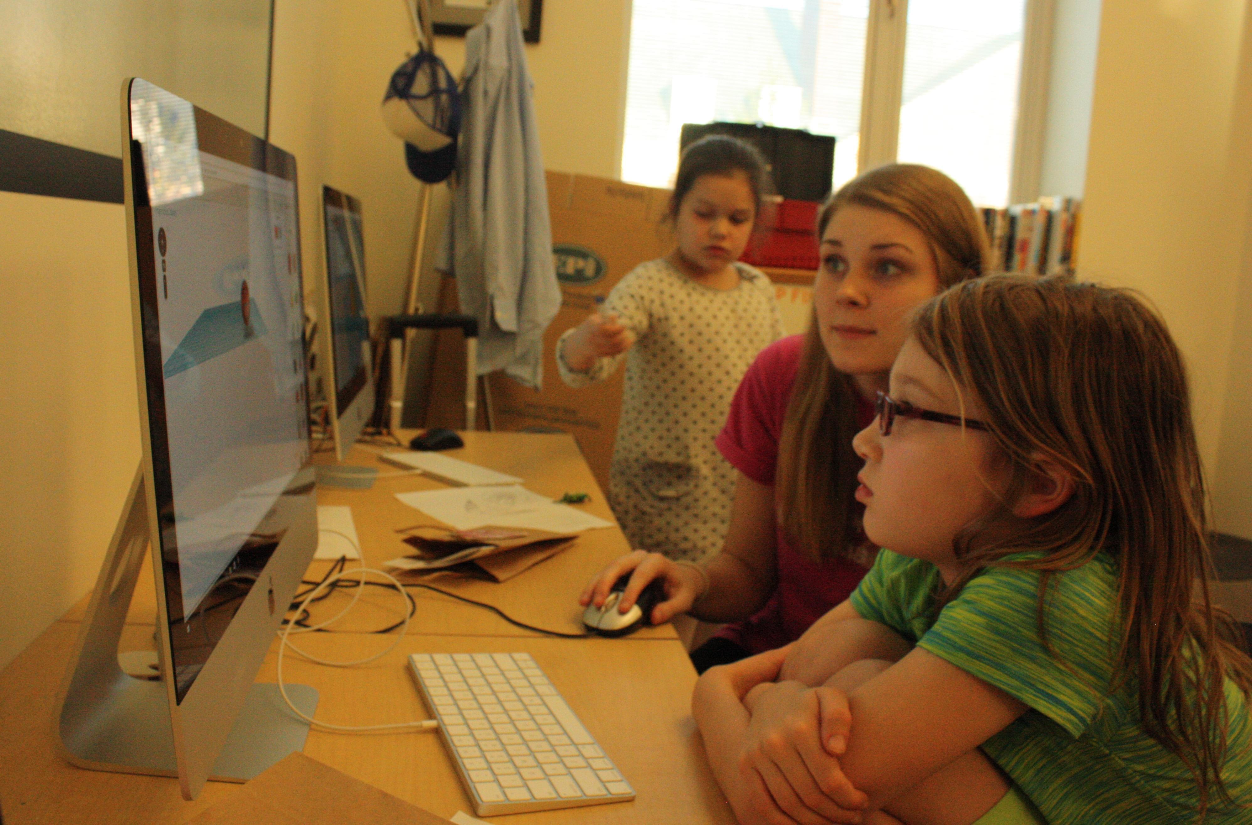 Girl at computer
