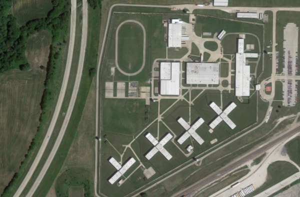 A satellite view of the Hill Correctional Center in Galesburg, IL.