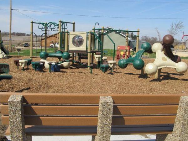 New playground equipment in the center of Fairdale
