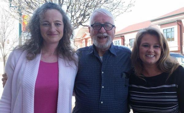Jack McCullough enjoys his first moments of freedom in nearly five years with stepdaughter Janey O'Connor, left, and Crystal Harrolle, an investigator who helped find information he used to pursue his release.
