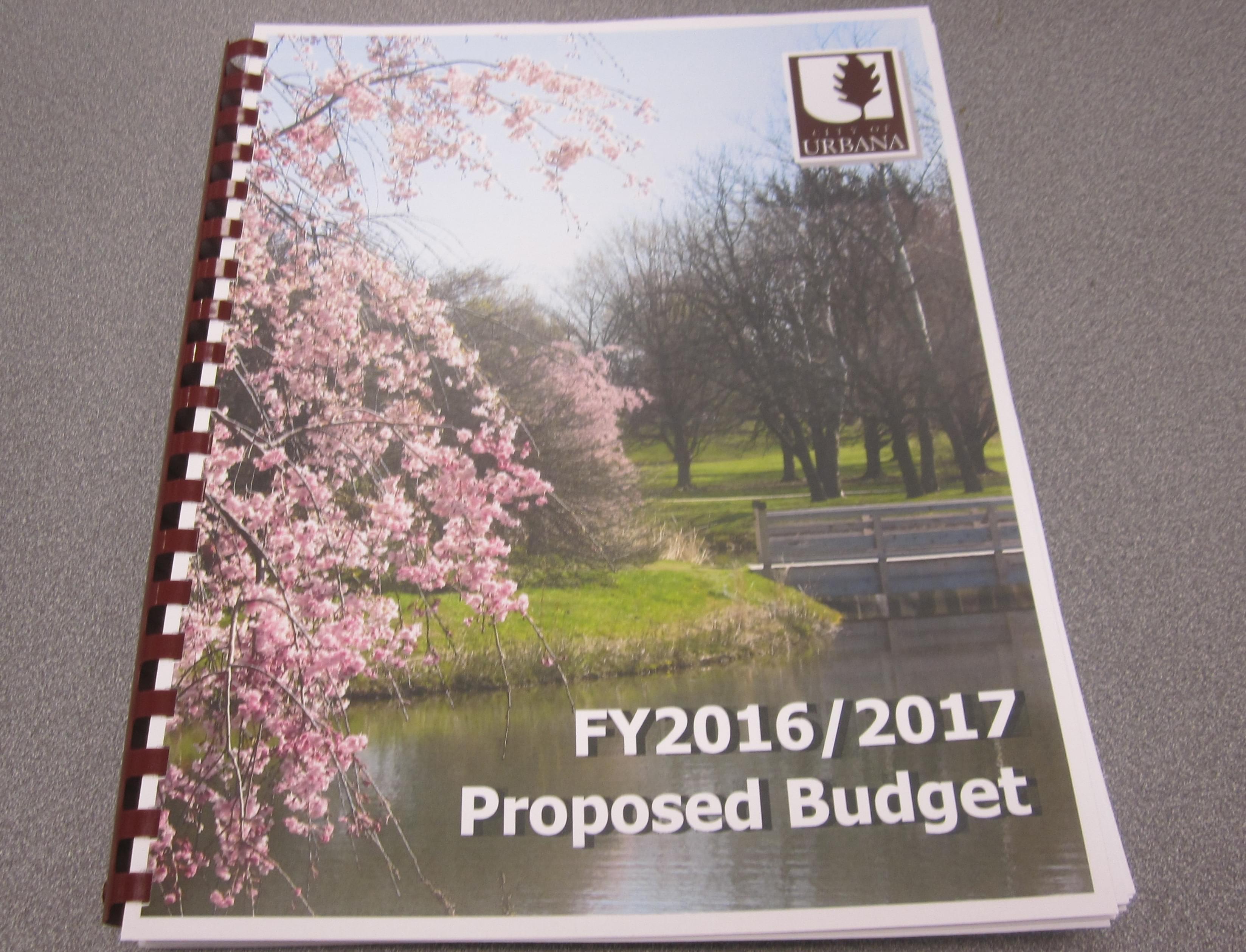 Urbana's 269-page fiscal 2017 budget proposal, released Monday.