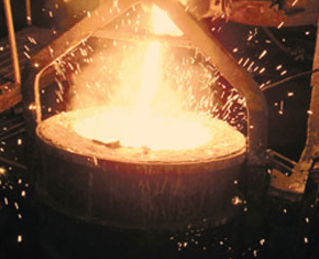 Casting process at Alloy Engineering & Casting, Champaign. 
