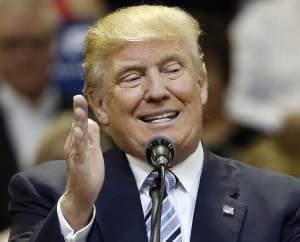 In this May 26, 2016 file photo, Republican presidential candidate Donald Trump speaks in Billings, Mont., Thursday, May 26. 