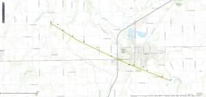 The path of the tornado that struck Pontiac, IL on Wednesday night. 