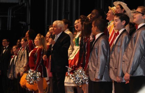 Dick Van Dyke and members of the Danville High School show choir perform 'Let's Go Fly A Kite' to close out Friday's concert. 