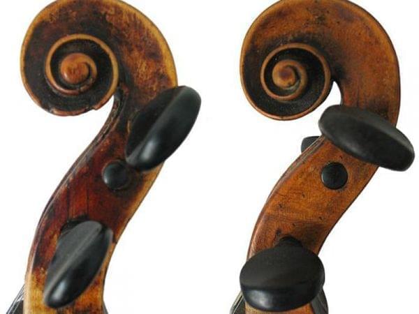 two violin scrolls