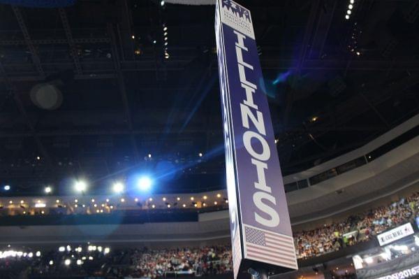 The Illinois sign at the Democratic National Convention in Philadelphia.