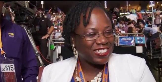 Carol Ammons at the Democratic National Convention in Philadelphia.