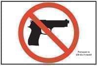 Sign prohibiting guns.