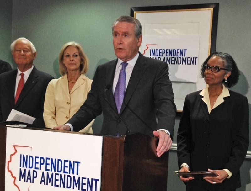  In this April 28, 2015 file photo, former Tribune Company CEO Dennis FitzSimons who is part of the group, Independent Map Amendment speaks at a news conference in Chicago.
