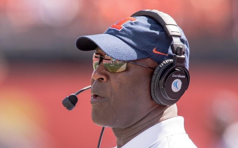 Illinois head coach Lovie Smith watches during a 2016 win over Murray State at Memorial Stadium