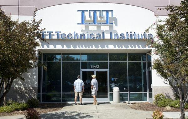 Harold Poling, left, and Ted Weisenberger found the doors to the ITT Technical Institute campus closed after ITT Educational Services announced that the school had ceased operating, Tuesday, Sept. 6.