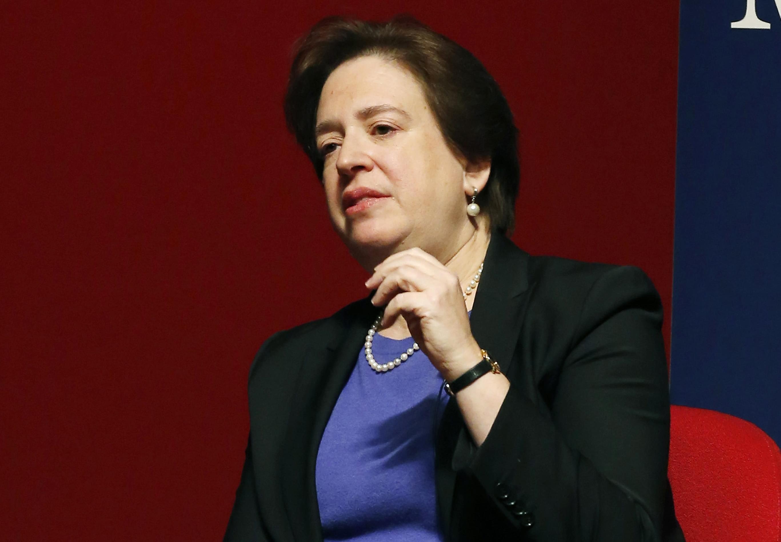 In this Dec. 15, 2014, file photo, U.S. Supreme Court Justice Elena Kagan at the University of Mississippi in Oxford, Miss.