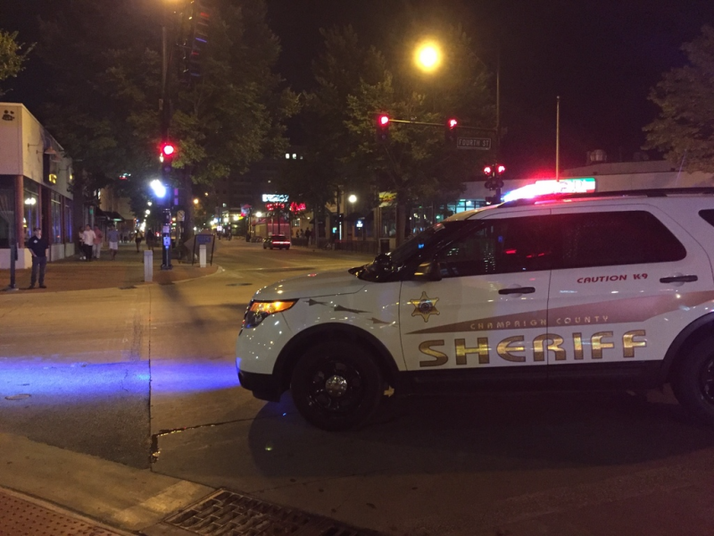The scene of the shooting near the U of I campus early Sunday morning.