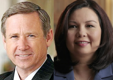 Republican U.S.Senator Mark Kirk and Democratic challenger and U.S. Rep. Tammy Duckworth. 