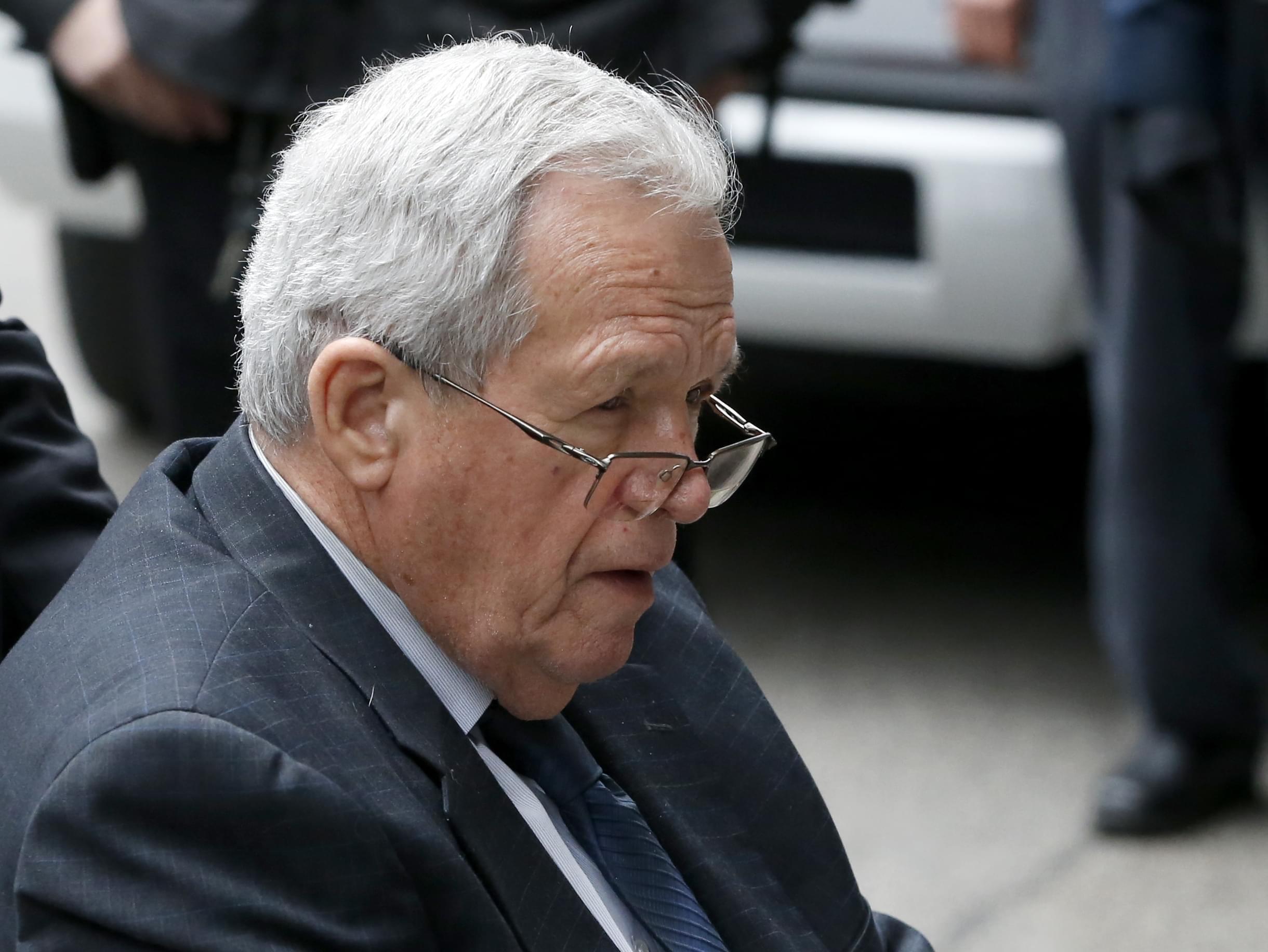 In this April 27, 2016, file photo, former U.S. House Speaker Dennis Hastert departs the federal courthouse in Chicago.