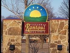 Welcome sign for the village of Rantoul, Illinois.