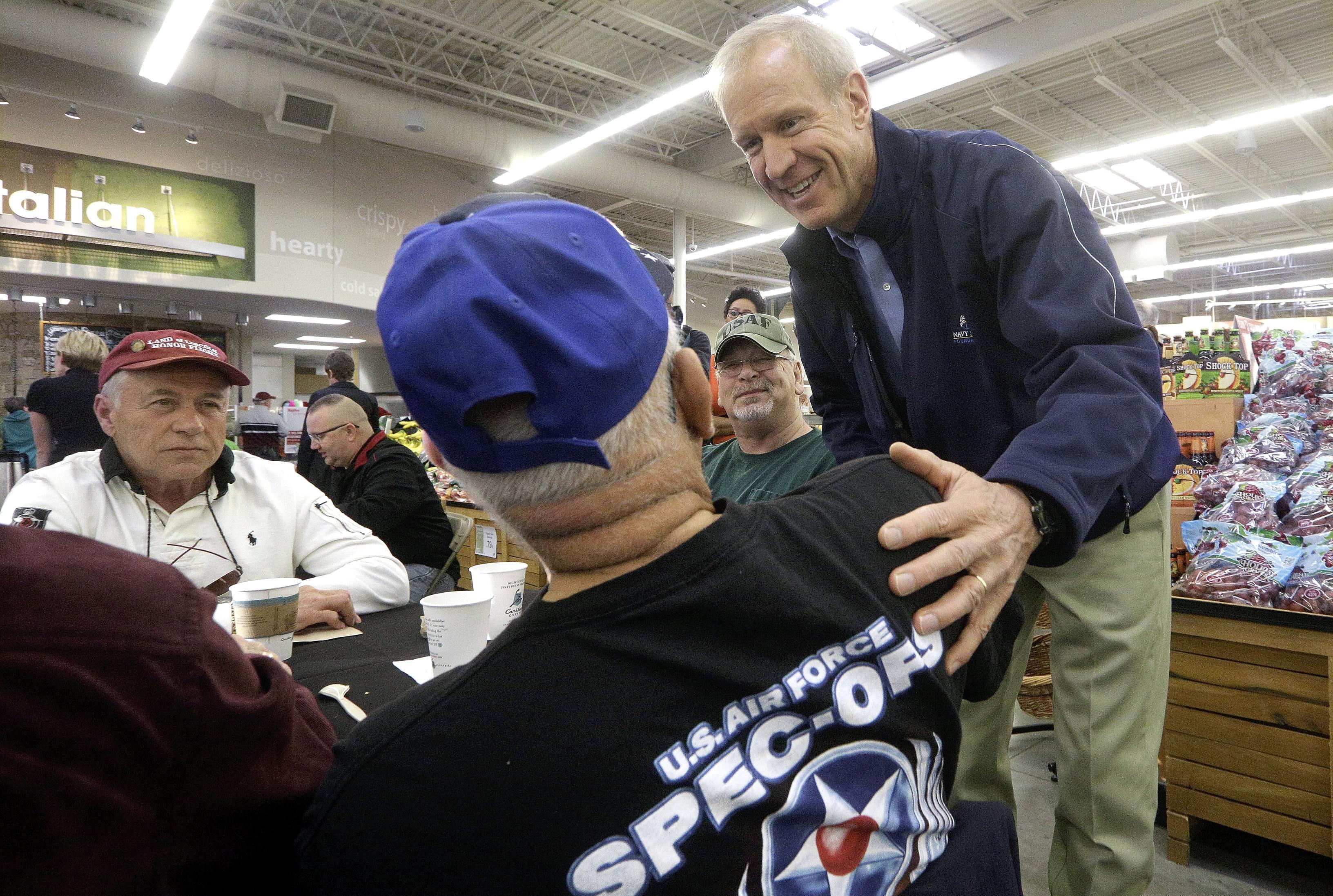 Illinois Governor Bruce Rauner at a Veteran's Day event in Springfield. 