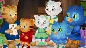 Characters from Daniel Tiger's Neighborhood gather to discuss plans.