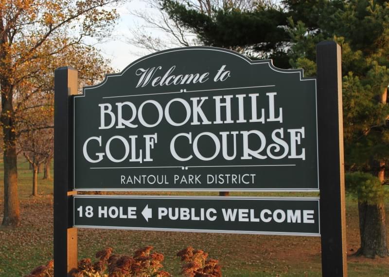 Sign at entrance to Brookhill Golf Course