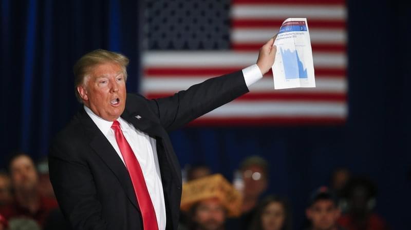 Donald Trump holding a chart