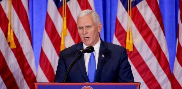 Vice President-elect Mike Pence speaks before introducing President-elect Donald Trump during a news conference on Jan. 11, 2017, in New York.