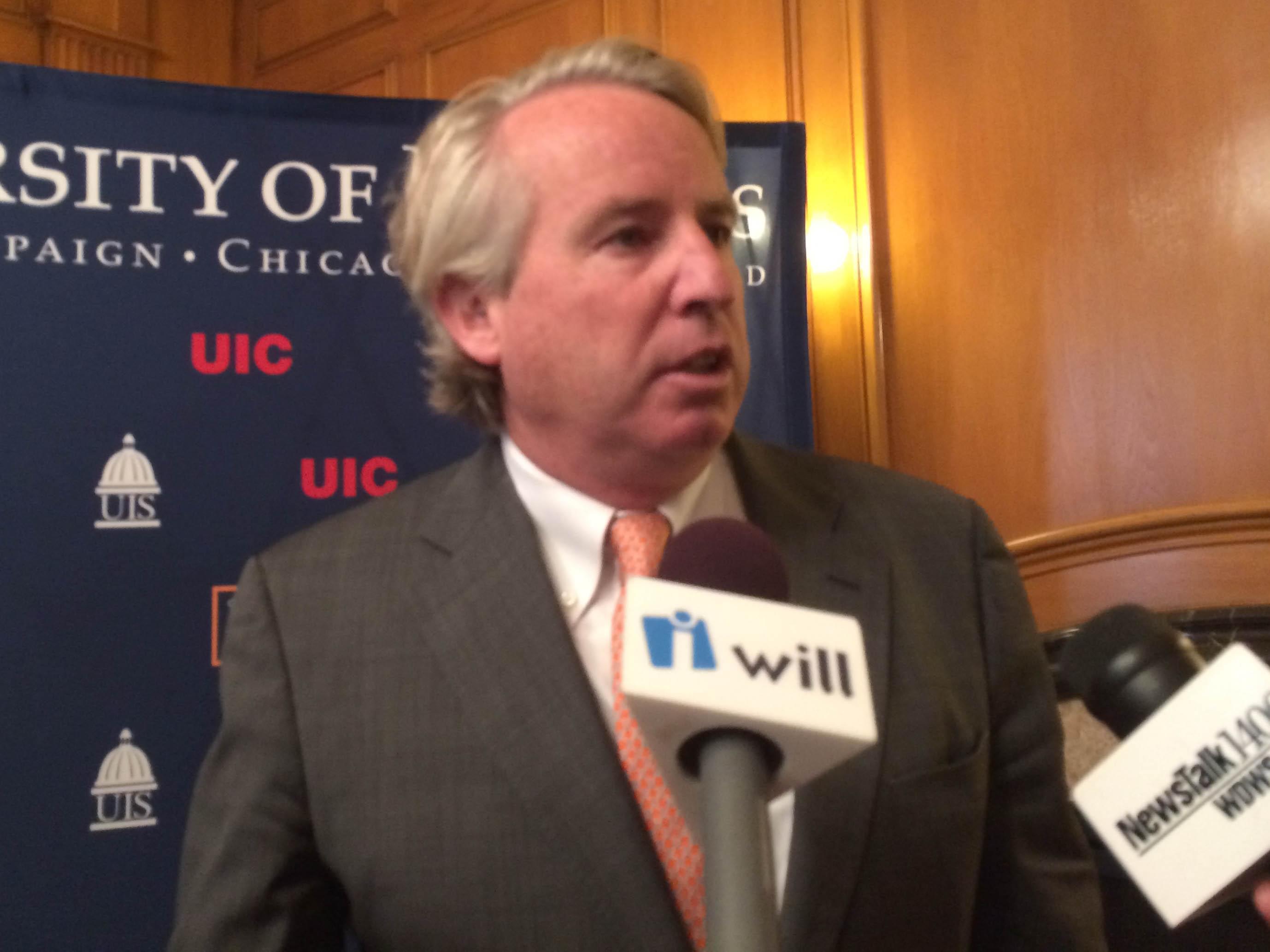Chris Kennedy at a University of Illinois Board of Trustees meeting in 2014.