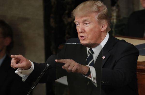 President Donald Trump addressing Congress.