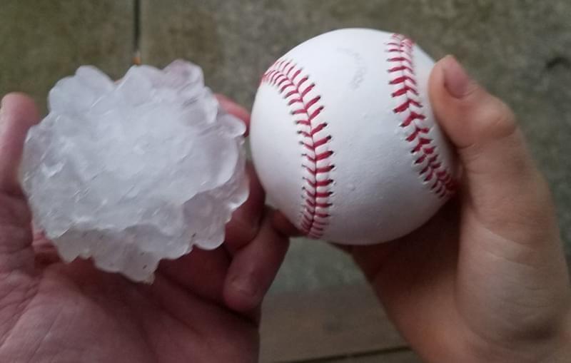 Baseball-sized hailstone that fell in Ottawa, IL