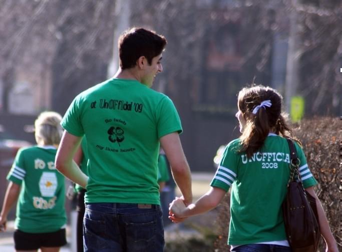 Students during Unofficial St. Patrick's Day in 2009.