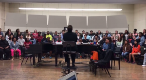 The University of Illinois Black Chorus in rehearsal.