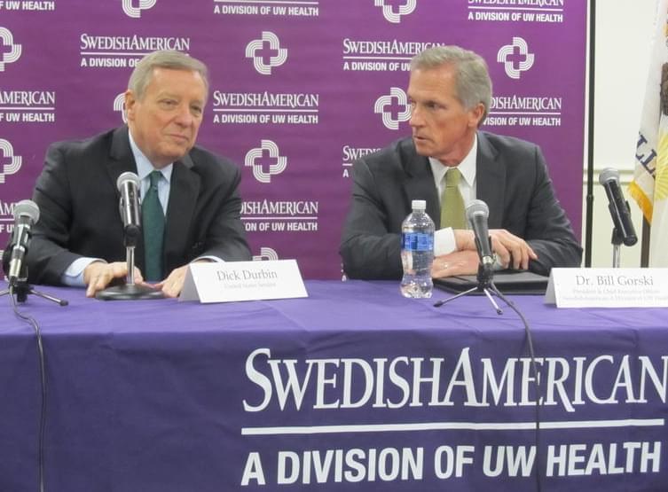 U.S. Senator Dick Durbin meets with Dr. Bill Gorski on March 10, 2017