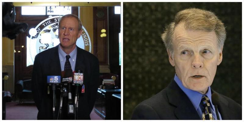 Republican Illinois Gov. Bruce Rauner and Democratic Illinois House Speaker Michael Madigan.