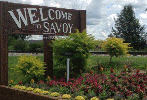 Village of Savoy welcome sign