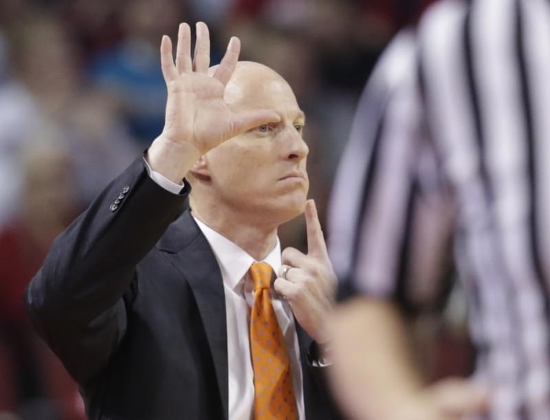 Former Illinois coach John Groce signals a play during the first half of an NCAA college basketball game against Nebraska in Lincoln, Neb., Sunday, Feb. 26.