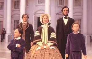 Lincoln Family in the Lincoln Presidential Museum Entry Plaza. John Wilkes Booth can be seen watching them.