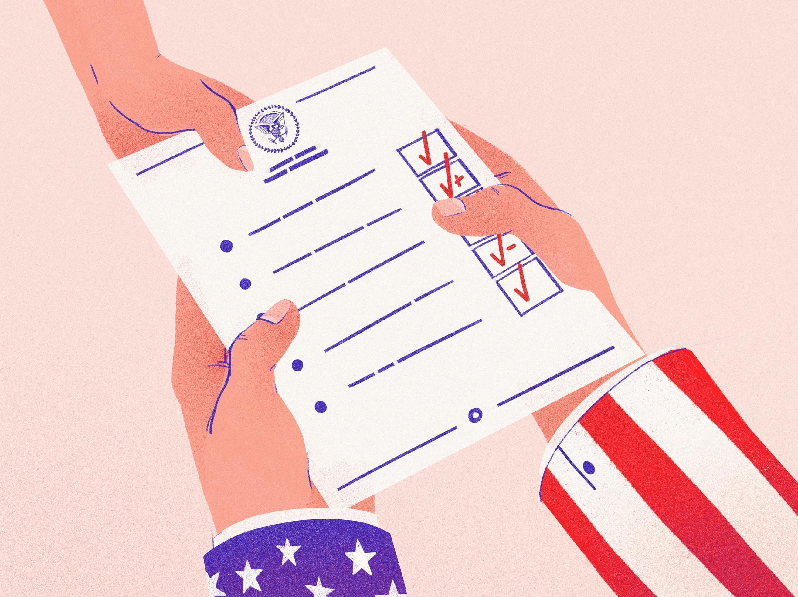 Illustration of a report card.